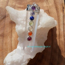 Chakra kristal hanger met 7 half edelstenen