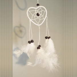 Dream Catcher hart wit Ø 6cm