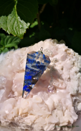 Orgonite Pendel Lapis Lazuli facet geslepen spitse punt