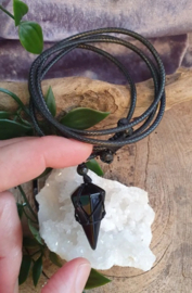 Obsidiaan zwart ketting mannen cone