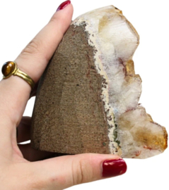 Citrien (verhit) ruw cut base circa 10,1 cm hoog