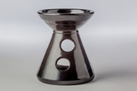 Aromabrander kegel metaal zwart