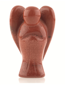 Staande engel 50 mm Jaspis rood