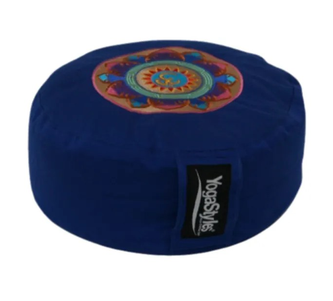 Meditatie kussen Symbolic Ohm blauw