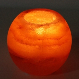 Waxinelicht houder bol Himalaya zout.