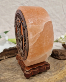 Zoutsteen lamp hamsa hand rond  incl. elektra
