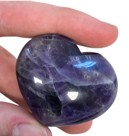 Amethist edelsteen hart 45 mm