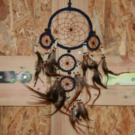 Dream Catcher met kralen blauw Ø 12cm