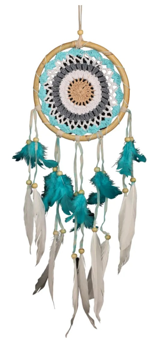 Dromenvanger - 16cm - gehaakt - rotan - Dreamcatcher