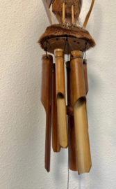 Bamboe windgong met uil