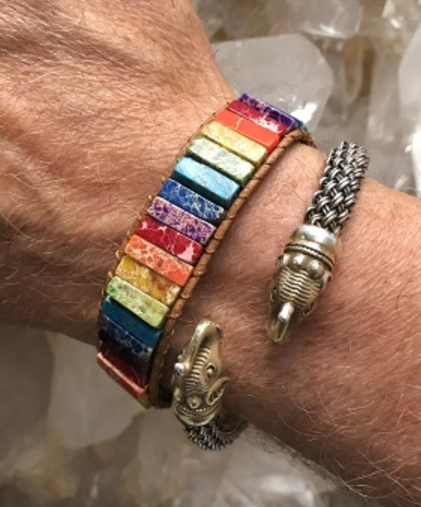 Chakra leren armband gipsy-style