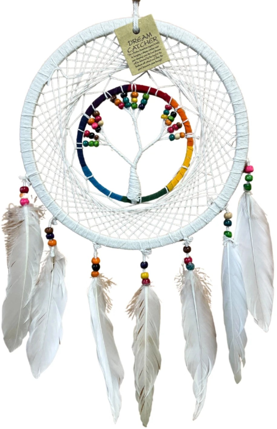 Dromenvanger Tree of Life Rainbow & White - Regenboog Kralen - 22cm