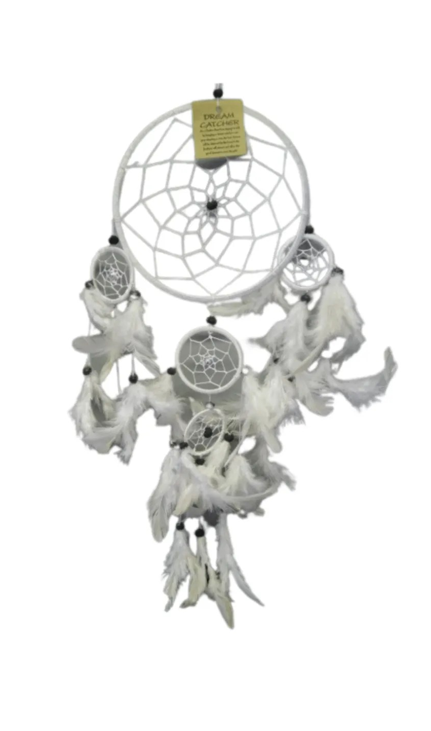 Dromenvanger witte veren 17 cm