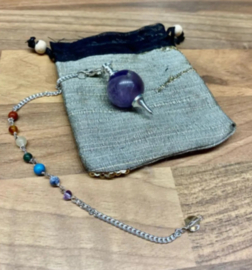 Pendel met  Amethist & 7 chakra's edelstenen