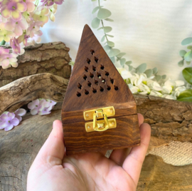 Kegel wierook brander piramide hout - wierook houder