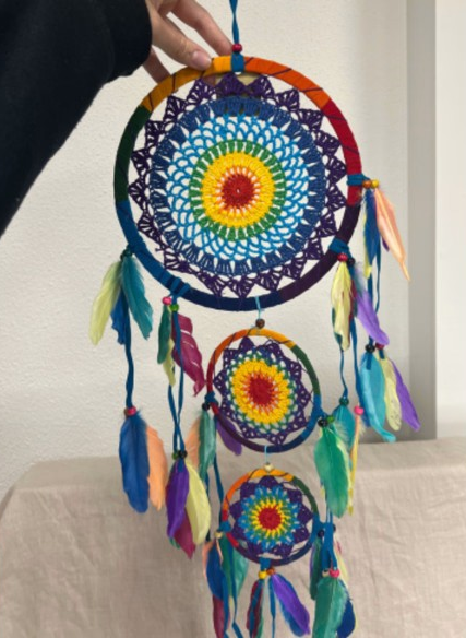 Dromenvanger gehaakt Rainbow 22cm