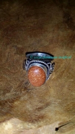 moniksgoud Bruin zilveren ring maat 18