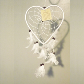 Dream Catcher hart wit Ø 12cm