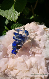 Orgonite Pendel Lapis Lazuli facet geslepen spitse punt