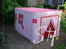 Voorbeeld tent rood licht rose