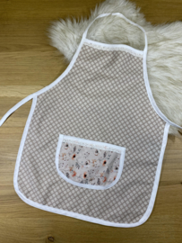 Kinderschortje beige bloemen
