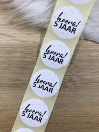 Kadosticker Hoera 5 jaar