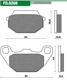 Kymco voorremblokken  Newfren Fd 0269