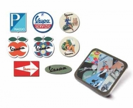 Vespa stickers in metalen doosje