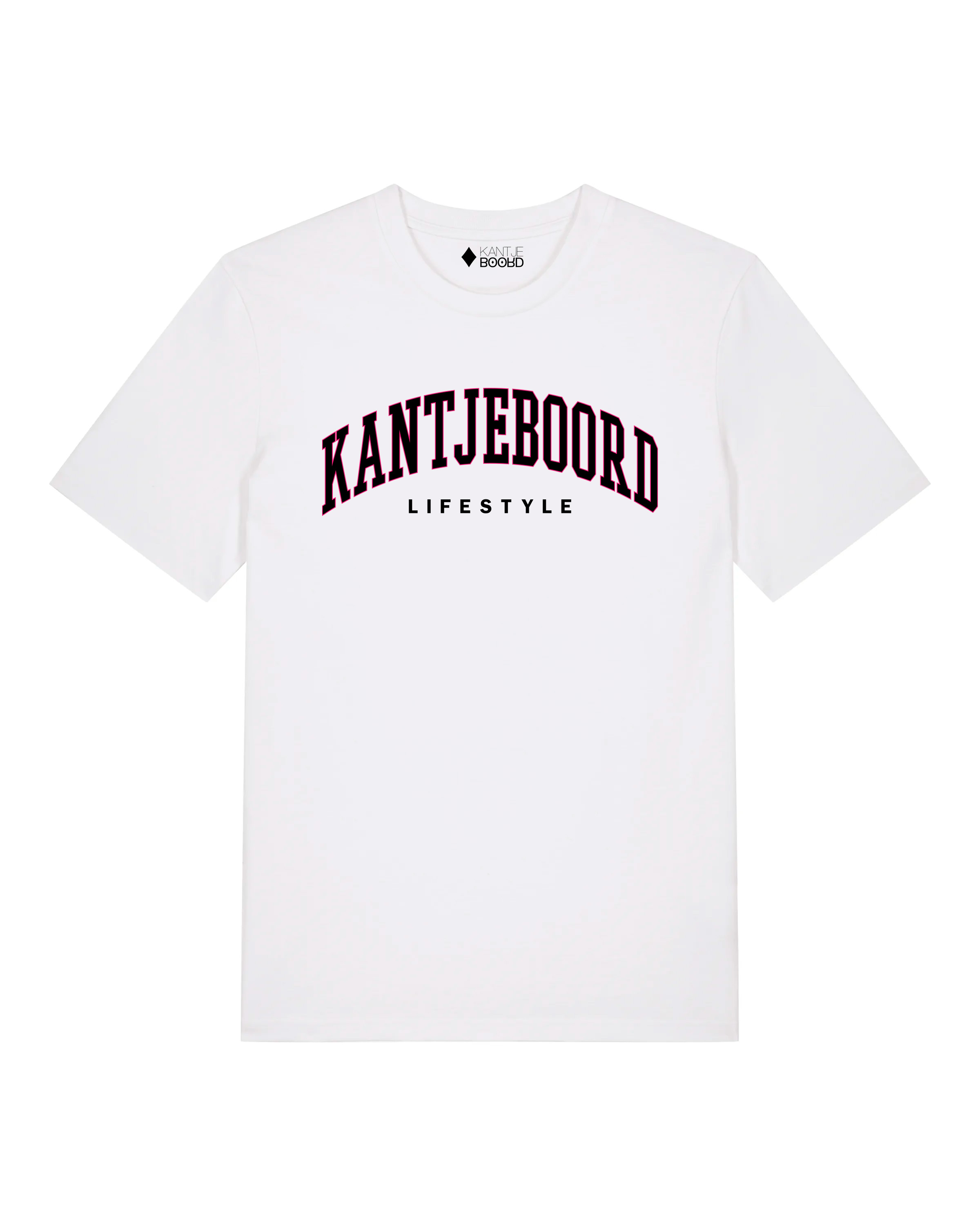 College Logo Medium Fit T-shirt (Magenta/Black/White)