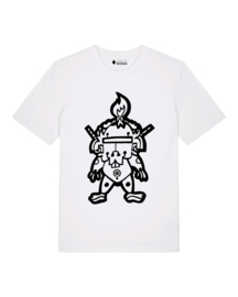 MrMonk Ninnja Medium Fit T-shirt (White/Black)