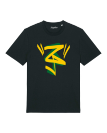 Graffiti Stork Medium Fit T-shirt (Yellow Gold/Green/Black)