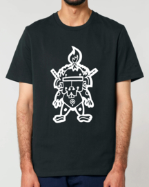 MrMonk Ninnja Medium Fit T-shirt (White/Black)