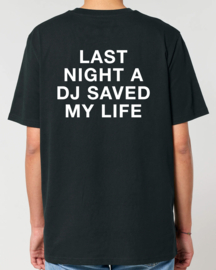 Kantjeboord Lifestyle 'Last Night A DJ Saved My Life' Medium Fit T-shirt - Black/White
