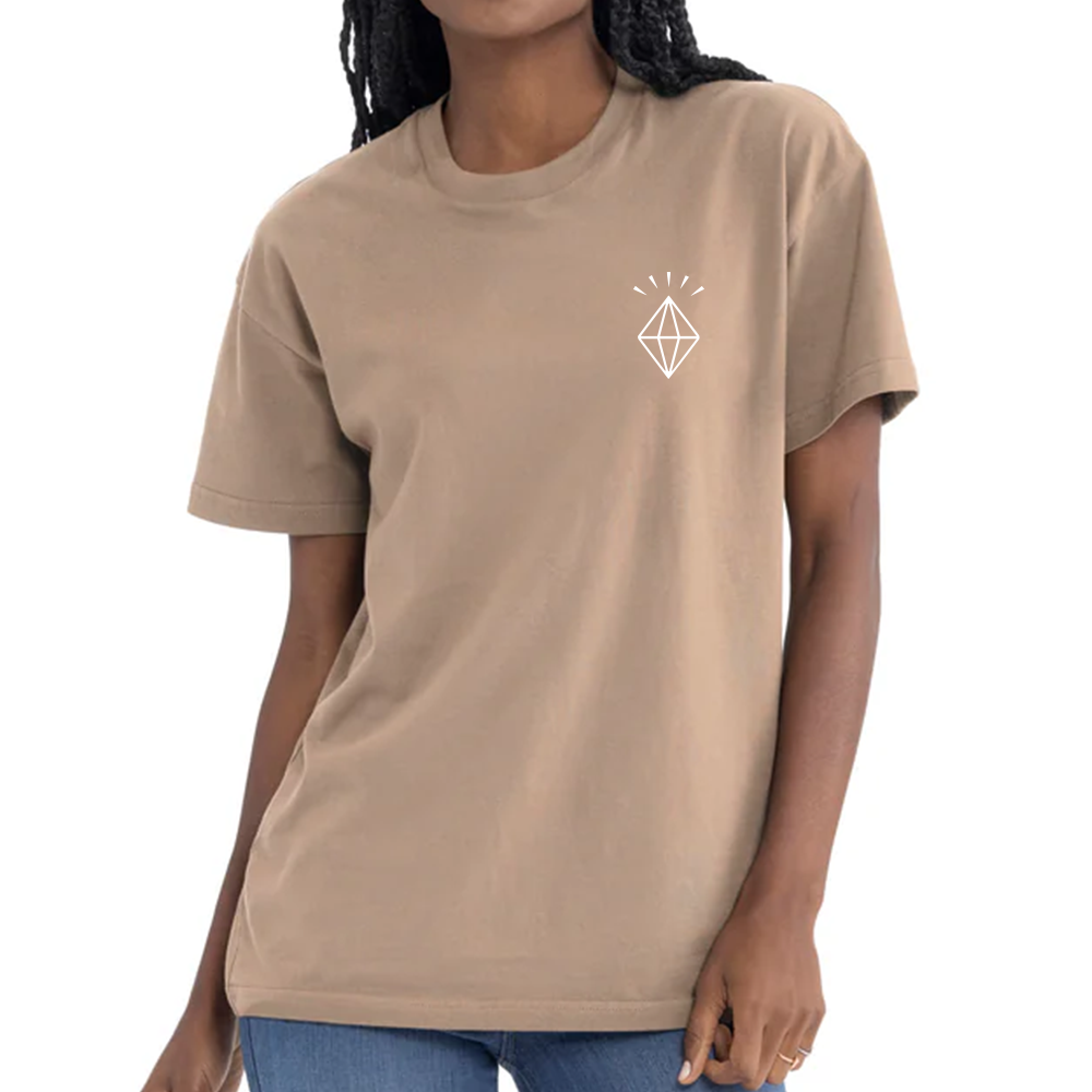 Shine On Heavyweight T-shirt (White/Tan)