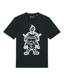 MrMonk Ninnja Medium Fit T-shirt (White/Black)