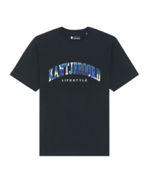 Kantjeboord 'Lifestyle University' Heavyweight Oversized T-Shirt - Black/Azur Elite