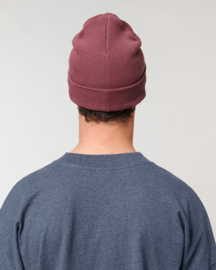Shine On Rib Beanie (White/Hibiscus)