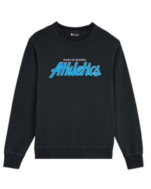 Kantjeboord 'Athletics' Medium Fit Sweatshirt - Black/Cyan Shock
