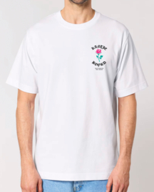 Old Habits Die Hard Heavy Weight T-shirt ( White/Magenta/Turqoise/Black)