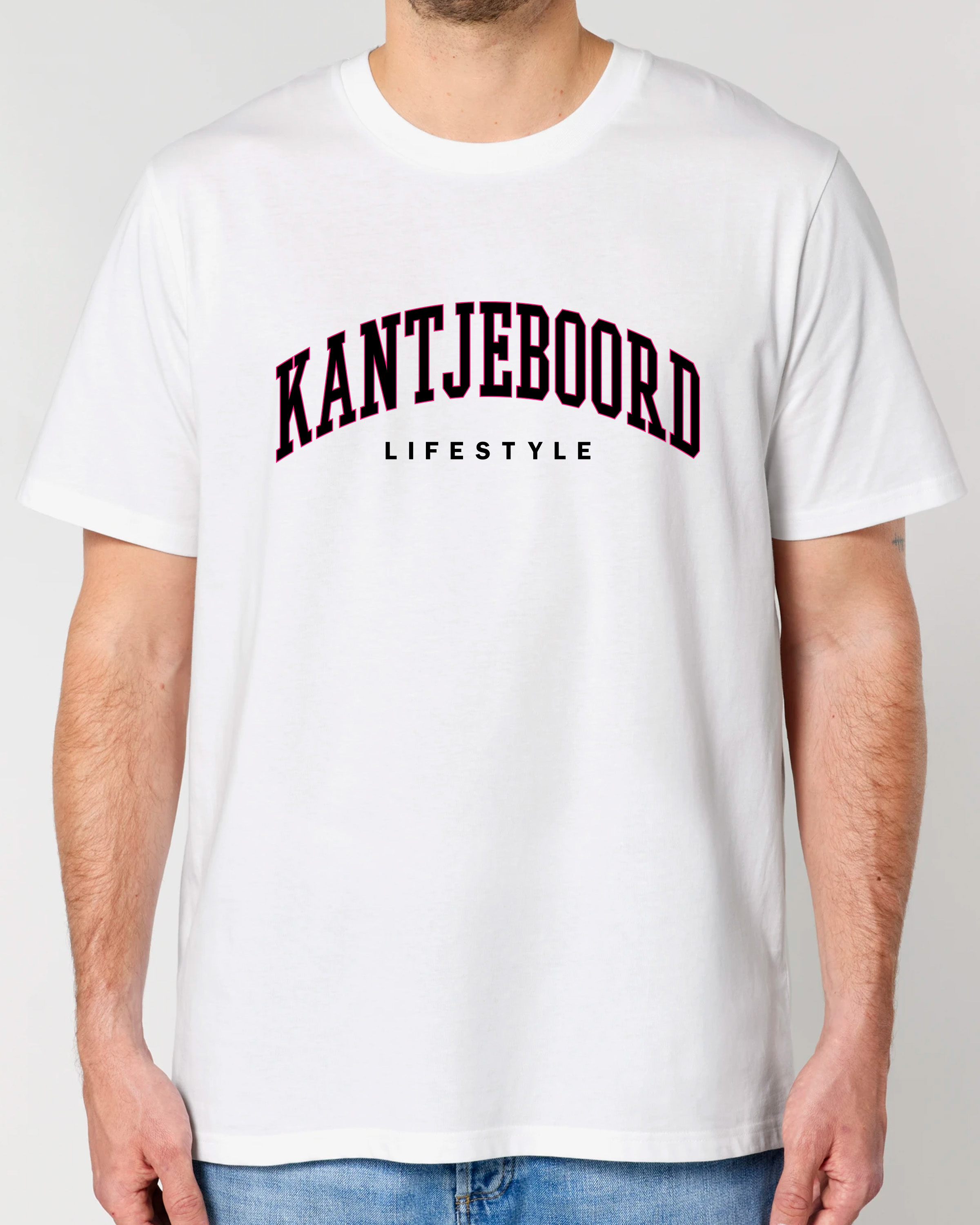College Logo Medium Fit T-shirt (Magenta/Black/White)