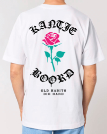 Old Habits Die Hard Heavy Weight T-shirt ( White/Magenta/Turqoise/Black)