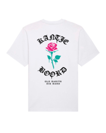 Old Habits Die Hard Heavy Weight T-shirt ( White/Magenta/Turqoise/Black)