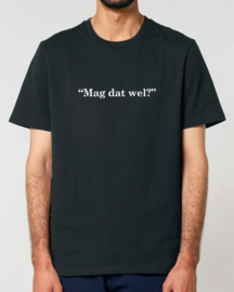 Kantjeboord Lifestyle 'Mag dat wel?' Medium Fit T-Shirt - Black/White