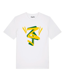 Graffiti Stork Medium Fit T-shirt (Yellow Gold/Green/White)
