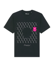Kantjeboord Lifestyle ‘Be Free’ Heavyweight Oversized T-Shirt - Black / Metallic Silver & Magenta