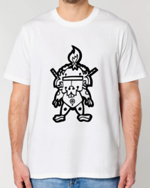 MrMonk Ninnja Medium Fit T-shirt (White/Black)