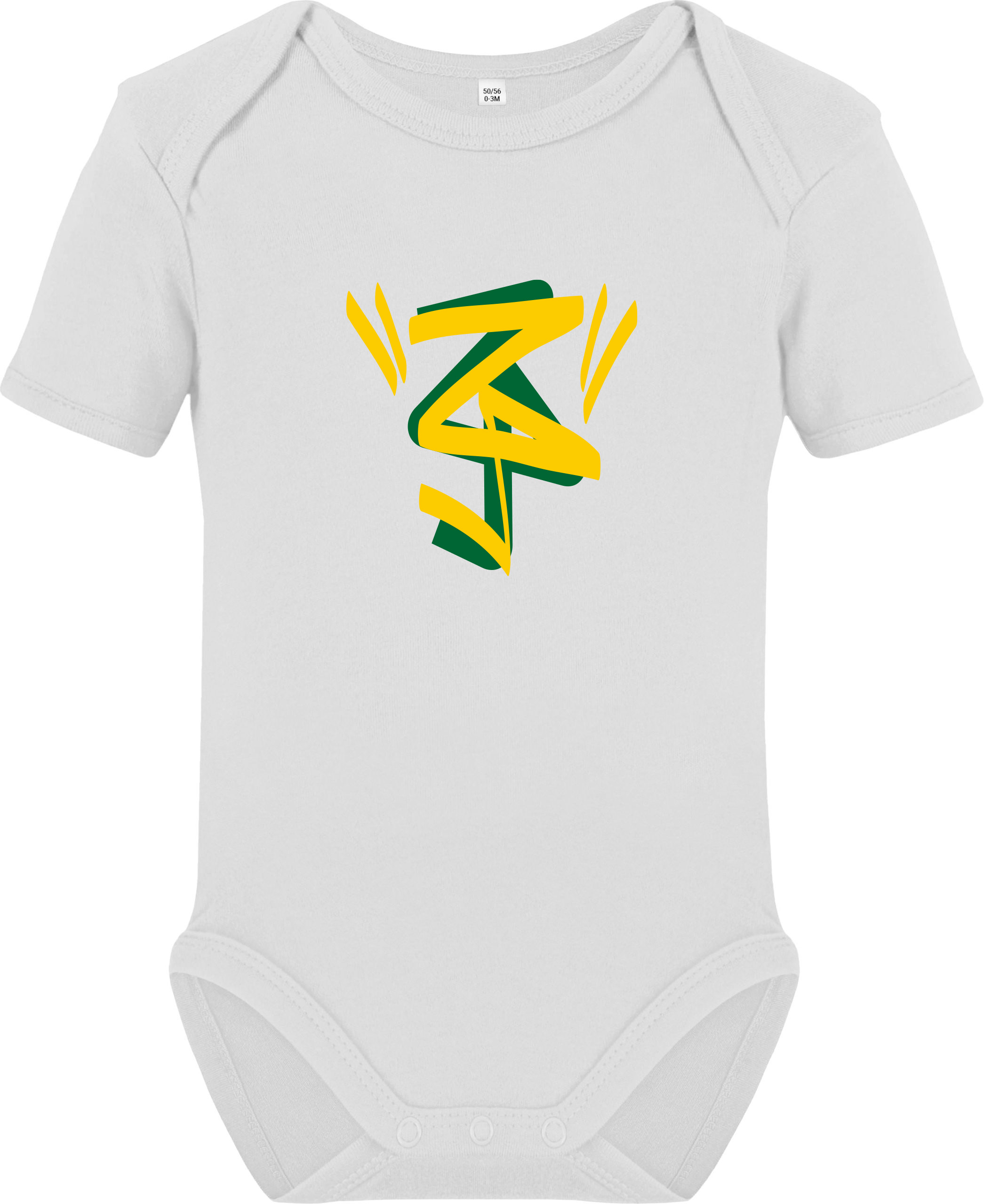 Graffiti Stork Rompertje (Yellow Gold/Green/White)