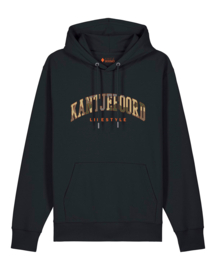 Kantjeboord 'Lifestyle University' Medium Fit Hoodie - Black/Signal Red Elite