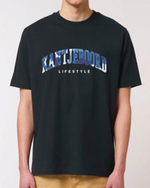 Kantjeboord 'Lifestyle University' Heavyweight Oversized T-Shirt - Black/Azur Elite