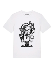 MrMonk Snuggles Medium Fit T-shirt (White/Black)